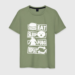 Мужская футболка хлопок Eat sleep PUBG