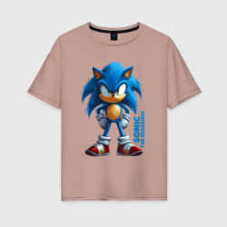 Женская футболка хлопок Oversize Sonic - poster style
