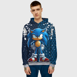 Мужская толстовка 3D Sonic - splash and logo - фото 2