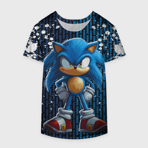 Накидка на куртку 3D Sonic - splash and logo, цвет 3D печать - фото 4