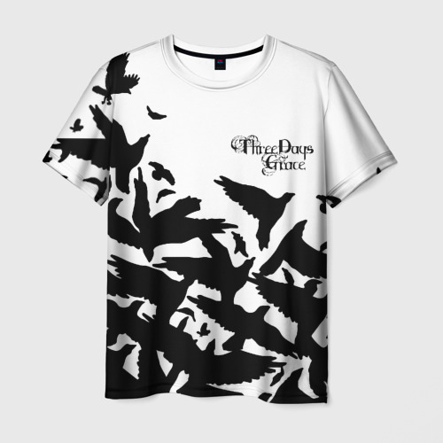 Мужская футболка 3D Three Days Grace вороны бенд, цвет 3D печать