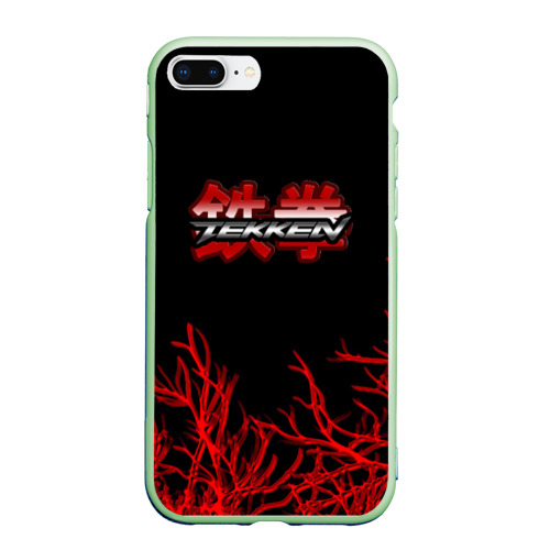 Чехол для iPhone 7Plus/8 Plus матовый Tekken файтинг текстура сакура, цвет салатовый