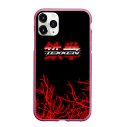 Чехол для iPhone 11 Pro Max матовый Tekken файтинг текстура сакура