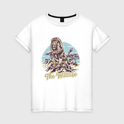 Женская футболка хлопок Лев wildlife