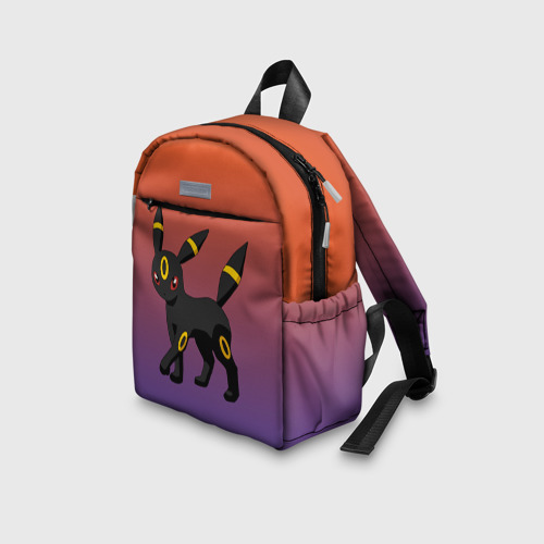 Детский рюкзак 3D с принтом Умбреон  покемон-кот, вид сбоку #3