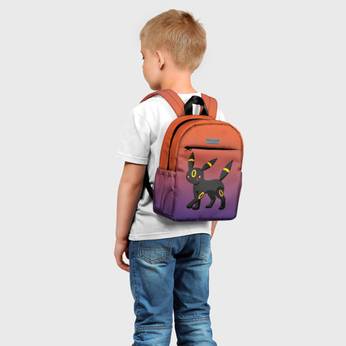 Детский рюкзак 3D с принтом Умбреон  покемон-кот, фото на моделе #1