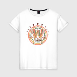 Бабочка good vibes – Женская футболка хлопок с принтом купить со скидкой в -20%