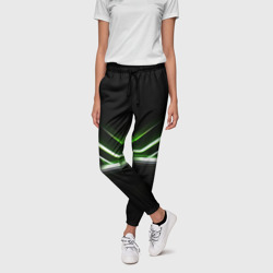 Зеленый неоновый абстракт – Женские брюки 3D с принтом купить