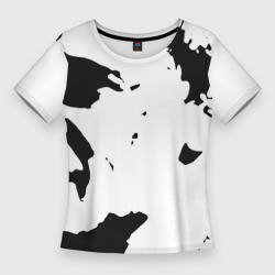 Женская футболка 3D Slim Черный силуэт Брэд Питт