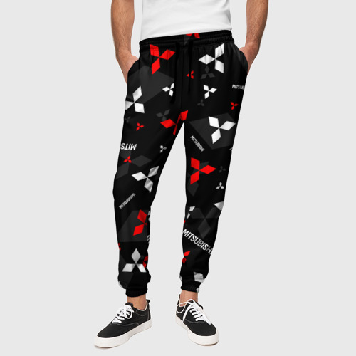 Мужские брюки 3D Mitsubishi - logo pattern, цвет 3D печать - фото 4