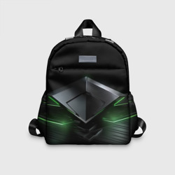 Металлический абстракт и зеленый  неон – Детский рюкзак 3D с принтом купить со скидкой в -33%