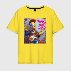 Мужская футболка хлопок Oversize Homer Simpson - punk's not dead