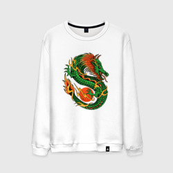 Азиатский зеленый дракон – Мужской свитшот хлопок с принтом купить со скидкой в -13%
