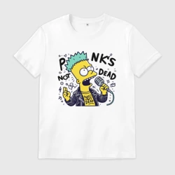 Мужская футболка хлопок Bart Simpson - punk's not dead