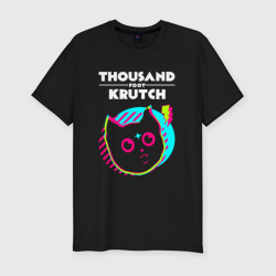 Мужская футболка хлопок Slim Thousand Foot Krutch rock star cat