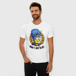 Мужская футболка хлопок Slim Мардж Симпсон на фоне пиццы - нейросеть - фото 2