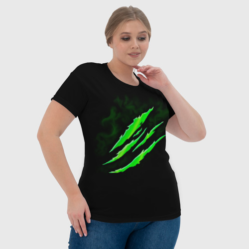 Женская футболка 3D Toxic scratches, цвет 3D печать - фото 6