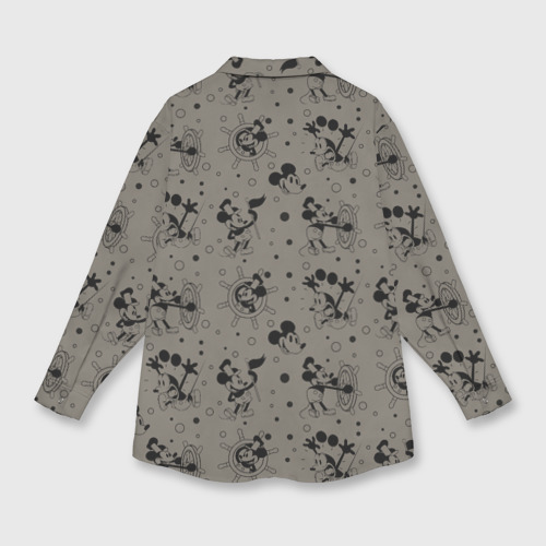 Женская рубашка oversize 3D с принтом Микки матрос - паттерн, вид сзади #1