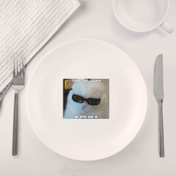 Набор: тарелка + кружка Мемный кот - и это не я - фото 2