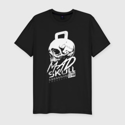 Мужская футболка хлопок Slim Mad skull crossfit 