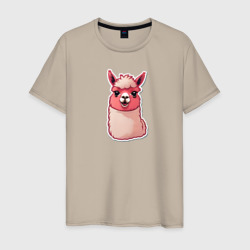 Мужская футболка хлопок Розовая альпака