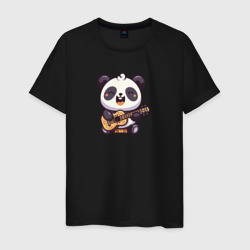 Панда играет на гитаре и поет – Мужская футболка хлопок с принтом купить со скидкой в -20%