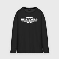 Мужской лонгслив oversize хлопок Helldivers 2 logo