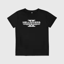 Детская футболка хлопок Helldivers 2 logo