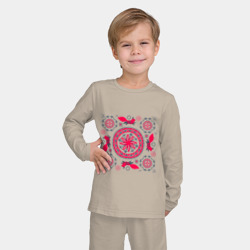 Детская пижама с лонгсливом хлопок Солярные знаки и белки символы круговорота - фото 2