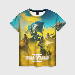 Женская футболка 3D Сражение helldivers 2