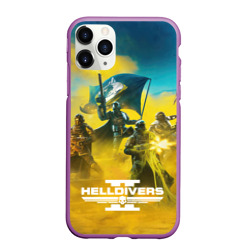 Чехол для iPhone 11 Pro Max матовый Сражение helldivers 2