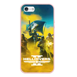 Чехол для iPhone 5/5S матовый Сражение helldivers 2