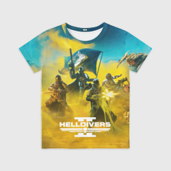Детская футболка 3D Сражение helldivers 2