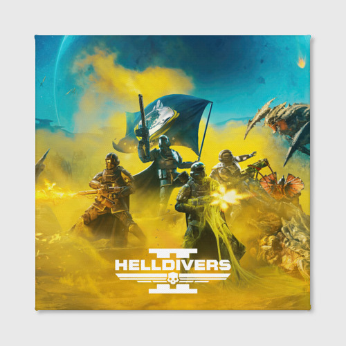 Холст квадратный Сражение helldivers 2, цвет 3D печать - фото 2