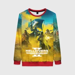 Женский свитшот 3D Сражение helldivers 2