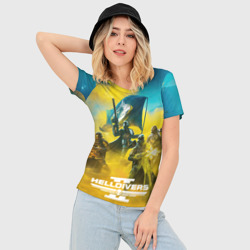 Женская футболка 3D Slim Сражение helldivers 2 - фото 2