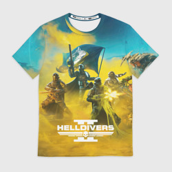 Мужская футболка 3D Сражение helldivers 2