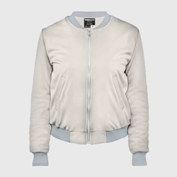 Женский бомбер 3D Молочный светло-бежевый однотонный цвет 