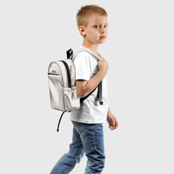 Детский рюкзак 3D Молочный светло-бежевый однотонный цвет  пантон 11-0605 - фото 2