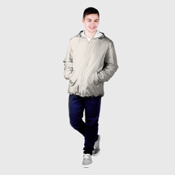 Мужская куртка 3D Молочный светло-бежевый однотонный цвет  - фото 2