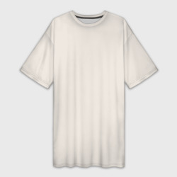 Молочный светло-бежевый однотонный цвет  – Платье-футболка 3D с принтом купить