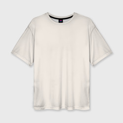 Женская футболка oversize 3D Молочный светло-бежевый однотонный цвет 