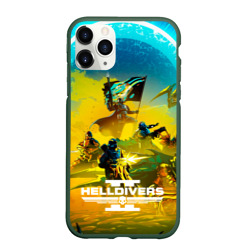 Чехол для iPhone 11 Pro матовый Битва helldivers 2