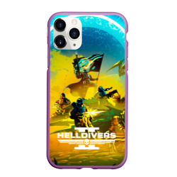 Чехол для iPhone 11 Pro Max матовый Битва helldivers 2