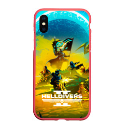 Чехол для iPhone XS Max матовый Битва helldivers 2