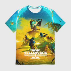 Мужская футболка 3D Битва helldivers 2