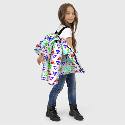 Зимняя куртка для девочек 3D с принтом Ведьмак логотипы паттерн, фото #4