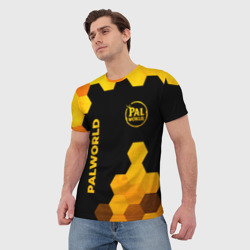 Мужская футболка 3D Palworld - gold gradient вертикально - фото 2