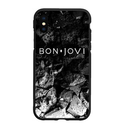 Чехол для iPhone XS Max матовый Bon Jovi black graphite