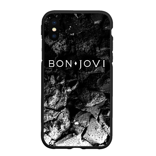 Чехол для iPhone XS Max матовый Bon Jovi black graphite